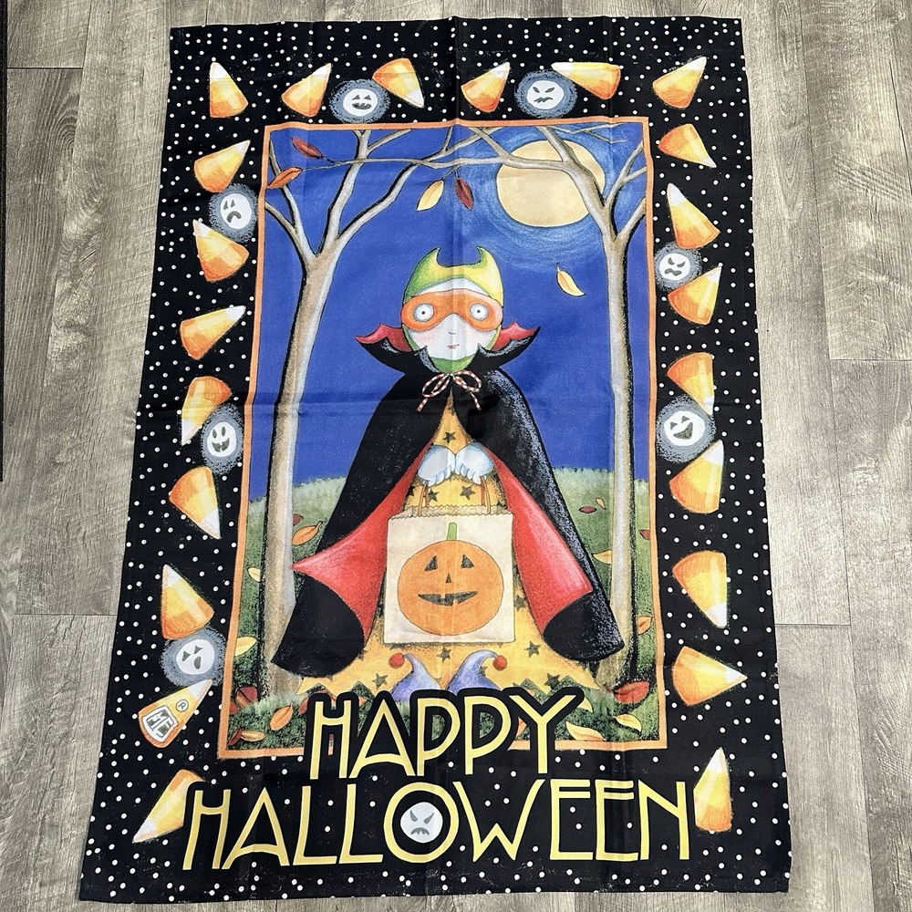 Vtg MARY ENGELBREIT Happy Halloween Flag Hamilton 28x40 Indoor Outdoor